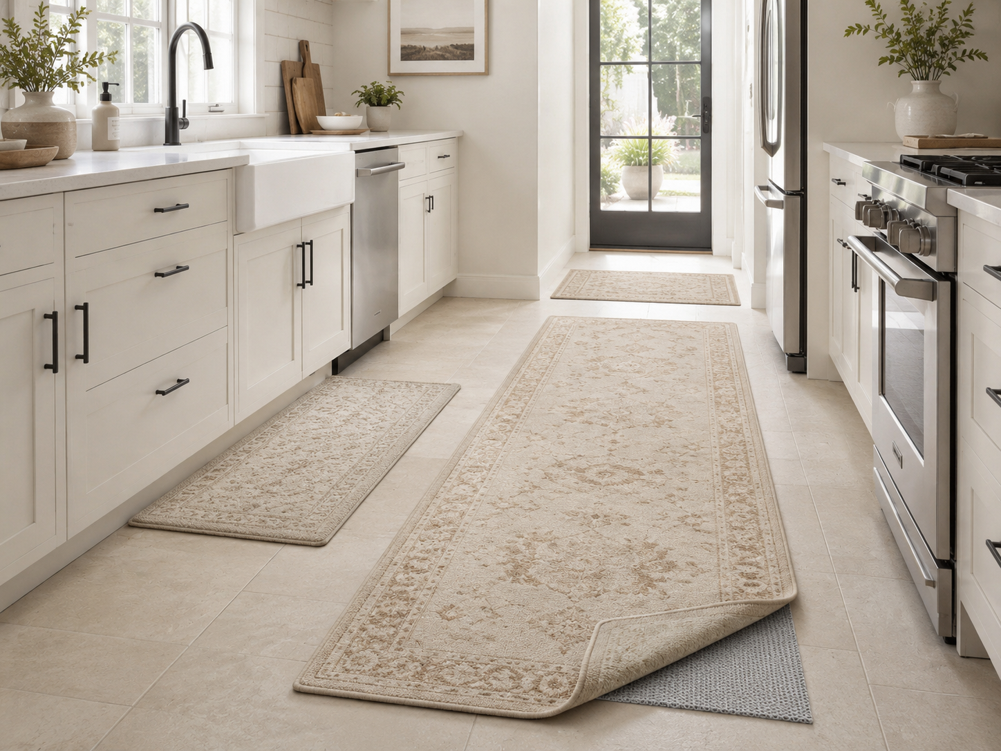 Kitchen floor problem solver with sink comfort mat long runner low profile kitchen rug and rug pad