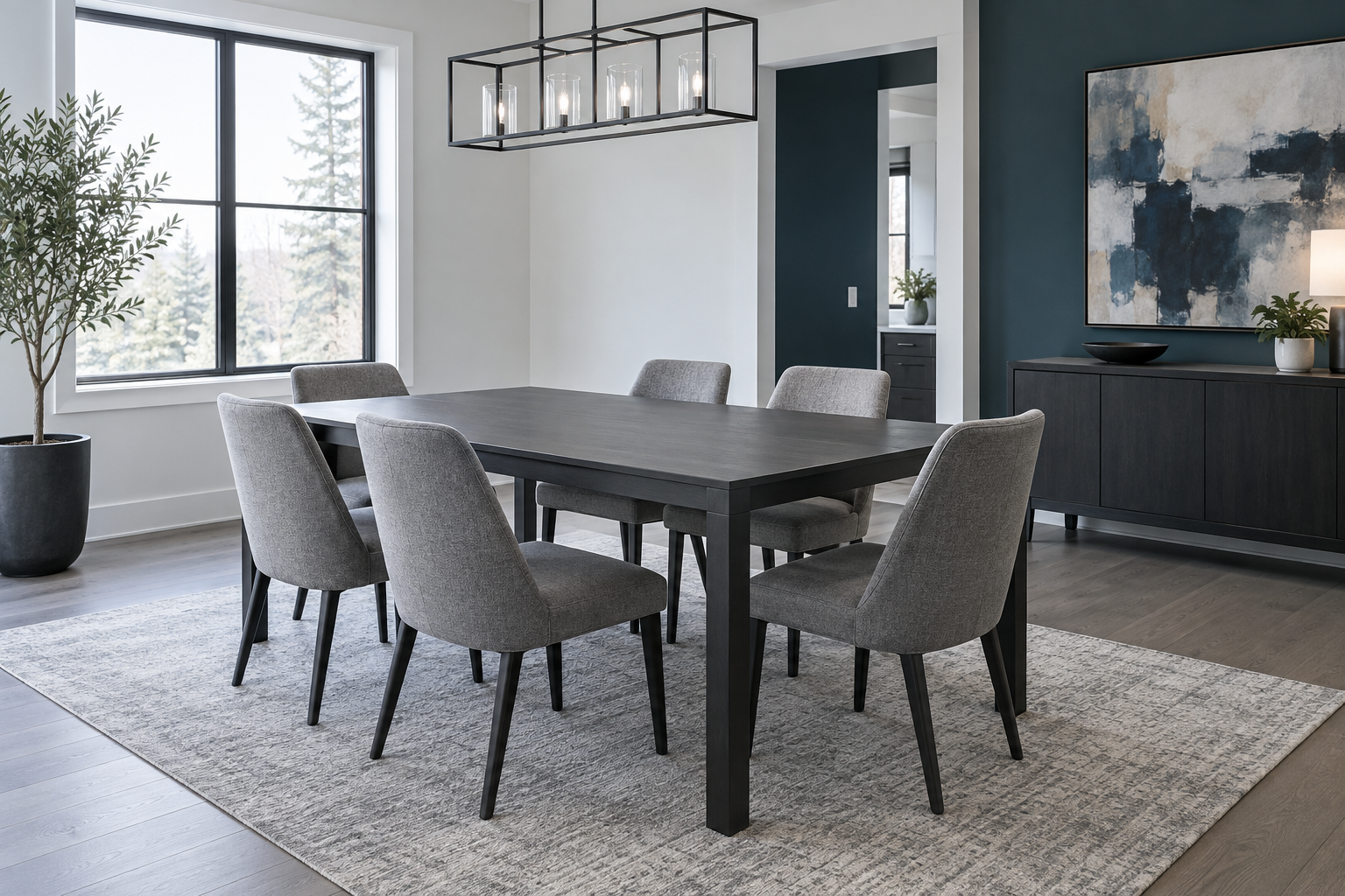 Dining Table Decor - Ravnora Decor Contemporary dining table before centerpiece or place-setting layers are added